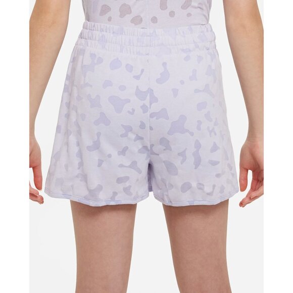 Nike Dri-FIT Breezy Big Kids Girls High-Waisted Training Shorts Lilac Burnout L - Picture 2 of 6